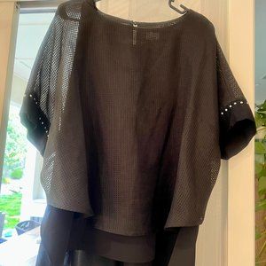 Ming Wang layered blouse black, size XL